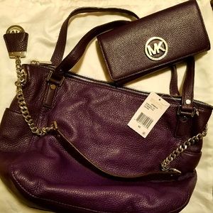 Michael Kors Chandler Leather Bag & Wallet NWT